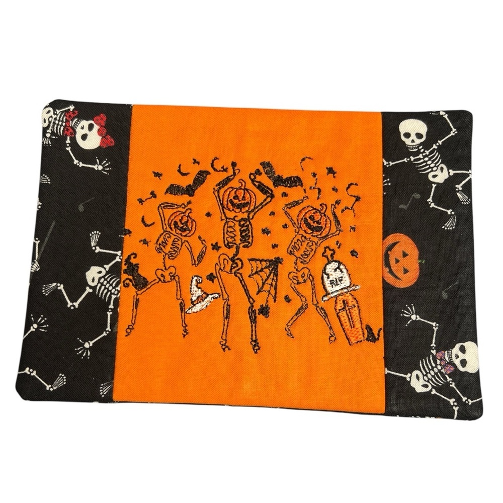 Hand Crafted Mug Rug Coaster Embroidered Cotton Fabric Padded Absorbs Liquid